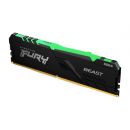 Kingston FURY Beast / DDR4 / 8GB / 3600MHz / CL17 / 1x8GB / RGB / Black KF436C17BB2A / 8