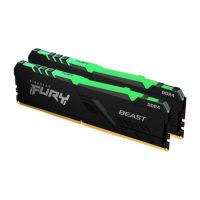 Kingston FURY Beast / DDR4 / 32GB / 3600MHz / CL18 / 2x16GB / RGB / Black KF436C18BB2AK2 / 32