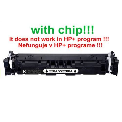Kompatibilný toner pre HP 220A / W2200A-Plne funkčný čip! Black. Nefunkčné v programe HP+!!! 2000 strá
