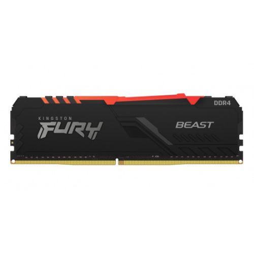 Kingston FURY Beast / DDR4 / 8GB / 3600MHz / CL17 / 1x8GB / RGB / Black KF436C17BB2A / 8